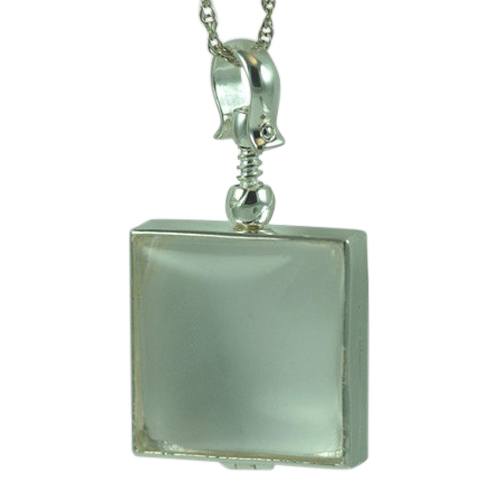 Square Glass Locket Memorial Jewelry